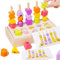 Goujfol Steckspiel Holz, Montessori Spielzeug Sortierspiel für Kinder, Holz Stapelspiel Feinmotorik Motorikspielzeug Lernspiele Sortier & Stapelspielzeug Geschenk für Junge Mädchen 3 4 5 Jahre