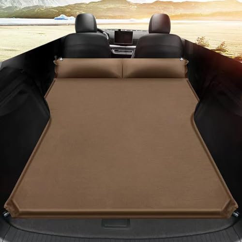 LeiBaOF Auto Air Aufblasbare Reise Matratze Multi funktionale Sofa Kissen Outdoor Camping Matte für Skoda Karoq 2018 2019 2020 2021,C-Brown