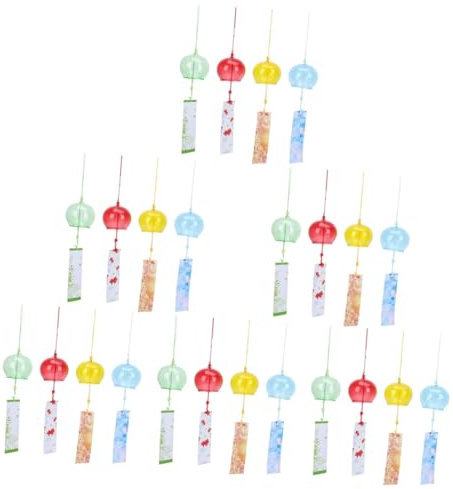 POPETPOP 24 Pièces Carillons Éoliens en Verre Cloches À Vent De Balcon Décors De Balcon Carillons Éoliens Créatifs Ornements De Jardin Cloches À Vent en Verre Cloches À Vent Décoratives