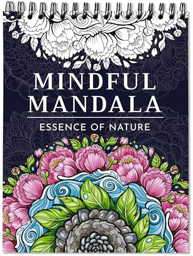 RYVE Malbuch für Erwachsene: 50 einzigartige Mandalas zur Entspannung und Stressabbau, Spiralbindung, A4