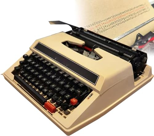KHYTEBV Classic Old Fashioned Manual Typewriter - Portable & Easy To Use - Includes Ribbon Set - Machinery Typewriter