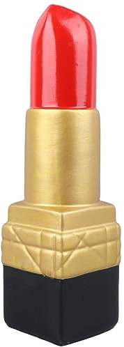 Sunicon Kreative Lippenstift-Form-Vase, schönes Harz, Exquisite, realistische Lippenstift-Form, dekorative Vase für Buchhandlung, Café (Gold)