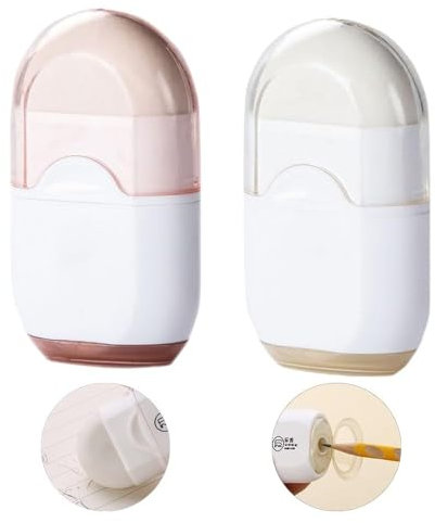 OneTreeTime 2-in-1 Manual Pencil Sharpener with Eraser and Container for Kids, Adults, Students, School, Home, Office