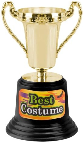 VFM e-Store - Beste Halloween-Kostüm-Trophäe, Halloween-Party, Süßes oder Saures, gruselige Halloween-Partys, gruselig, Schreck, Kostüm, ausgefallenes Dess-Zubehör und Requisiten, 13 cm, goldfarben