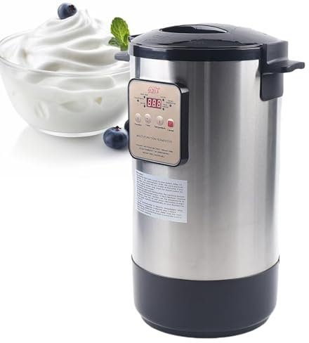 Yogurtera De Acero Inoxidable, MáQuina Para Hacer Yogur Griego Comercial De 12 L, MáQuina De FermentacióN AutomáTica Con Panel De Control De Temperatura Y Tiempo,110V