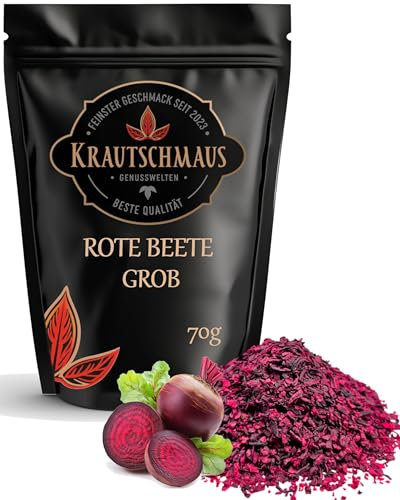 70g Rote Beete Flakes von Krautschmaus, zum Würzen, Kochen und Färben von Speisen, schonend getrocknet und geschnitten, intensive Farbe, ohne Zusatzstoffe