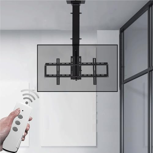 IATUPKE Supporto da soffitto per TV Elettrico - Supporto da Pavimento per TV, Supporto per TV Regolabile in Altezza con Sollevamento telescopico, Adatto per TV da 32-75 Pollici, Spaziatura