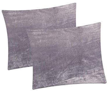 2er Set Fleece Winter Kissenbezug in 40x40cm - Anthrazit - flauschig weich und warm, Kissenhülle, Doppelpack, kuschelig (W-40x40cm-Anthrazit)