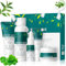 Teebaum Gesichtspflege Set 5 Stück, Anti Pickel Skincare Set mit Acne Control Cleanser, Toner, Serum, Creme, Teebaum Gel, Gesicht Reinigung & Pflege, Euchtigkeit, Bekämpft Akne, Ölkontrolle