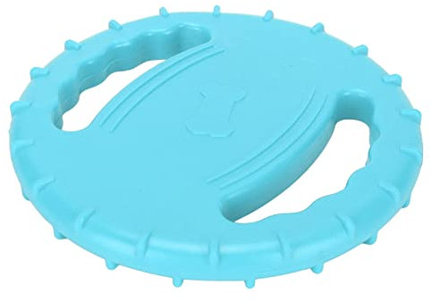 Tomvorks Juguete de Disco Volador para Perros, TPR Flexible, Alivio del Estrés, Entrenamiento de Mascotas, Disco Volador para Perros Grandes, Playa y Lago (Azul Cielo)