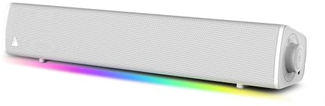 Sound Blaster GS3 (White) Compact RGB Gaming Soundbar with SuperWide Technology, Powered via USB, Bluetooth 5.4, Headphone-Out Port, for PC and Mac