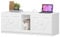 Hzuaneri Maison de Toilette Chat, Meuble Litiere avec Ports USB et Prises électriques, 140 cm de Meuble à Litière Caché pour 2 Chats, Maison D'intérieur pour Chat, Blanc CB82513WEU