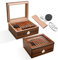 Zigarren Humidor Zedernholz Humidor Zigarrenbox mit Zigarrenabschneider, Befeuchter und Hygrometer, Glasplatte Humidor Case für Zigarrenliebhaber (Medium)