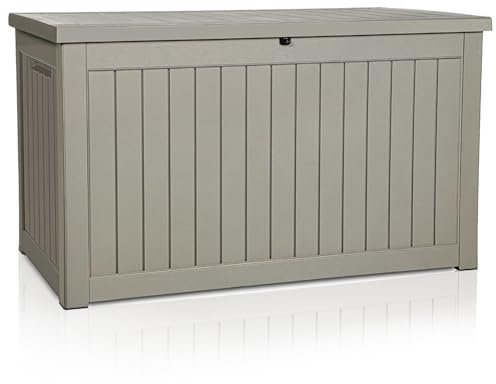 InTheMarket Grande boîte de rangement d'extérieur avec couvercle verrouillable – Résine ou polypropylène résistant aux intempéries – 118 L à 880 L – Coffre étanche pour terrasse, jardin, garage