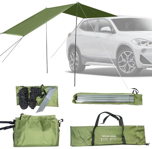 Auvent Voiture,Auvent de Caravane 440x200cm,Tente de Hayon de Voiture,Voiture Côté Tente,Motorhome Tarp Auvent,Bus Auvent Tarp,Paroi Avant et Latérales pour Store Banne