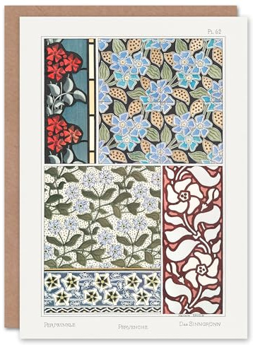 Artery8 Maurice Pillard Verneuil Art Card Periwinkle Flower Pattern