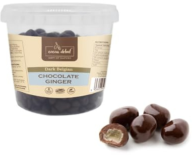 Cocoa Debut – Dark Belgian Chocolate Covered Ginger – Vegan Friendly, Gluten Free, Guilt-Free Treat – Made with Real Belgian Chocolate & No Palm Oil