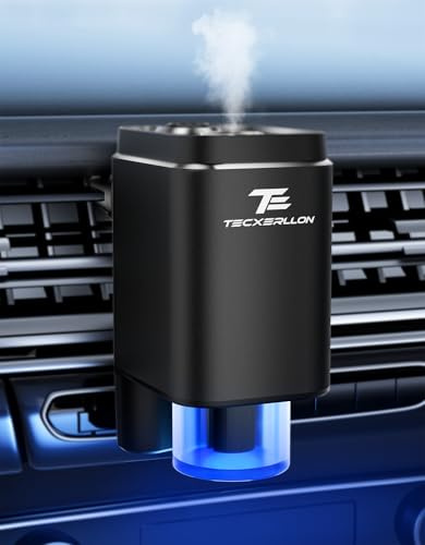 Smarter Auto-Lufterfrischer Diffusor mit 6 Düften (Cologne/Ozean/Floral Woods/Weißer Tee/Lavendel/Yuzu), 3 Modi, 3200 Anwendungen und 180° Rotation, Elektrischer Auto-Diffusor, Auto An/Aus