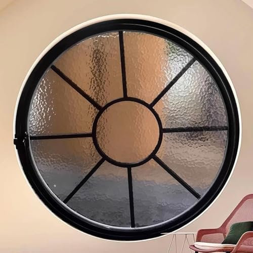 HOLGVE Fenêtre Hublot Ronde, Fenêtre de Hangar en Aluminium Affleurante Et Rotative a 360°, Fenêtres de Ventilation en Verre Trempé avec Poignées(100cm/39.3)