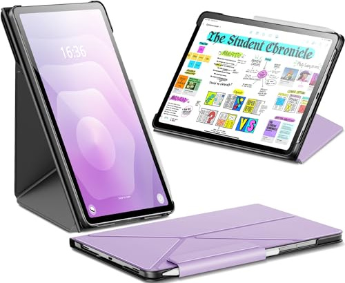 INFILAND Hülle für Samsung Galaxy Tab S11 2025 11 Zoll 5G SM-X730 / SM-X736B, Schlanke Schutzhülle, Multi-Winkel Magnetischem Ständer, Auto Schlaf/Wach Funktion (Fliederlila)