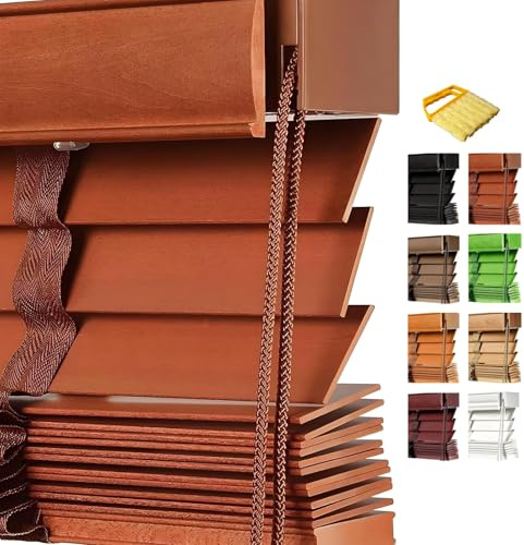 Holzjalousie Horizontal 5cm Lamellen Mit Reinigungsbürste 30cm 45cm 55cm 60cm 75cm 85cm 95cm 105cm 140cm 160cm Holz Jalousien Fenster Innen(braune)