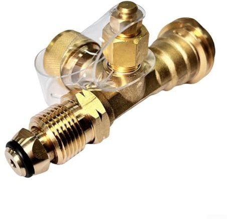 Raccord en T 4 ports en laiton propane avec POL femelle, filetage mâle, cylindre jetable 1/4 1-20 et évasement inversé 14 - pour camping-cars,