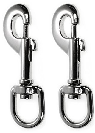 Ganzoo Karabiner-Haken mit Drehgelenk L: 90 mm, Bolzenkarabiner für Hunde-Leine, 2 Stück, Wirbelkarabiner, für Paracord 550 Hundehalsband, legierter Stahl, Schnapp-Karabiner Drehkopf, Farbe: Schwarz