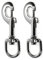 Ganzoo moschettoni con snodo girevole, lunghezza 90 mm, set di 2 pezzi, moschettoni con chiusura a bullone, moschettoni a scatto, in lega di zinco, per guinzaglio per cani, colore: argento