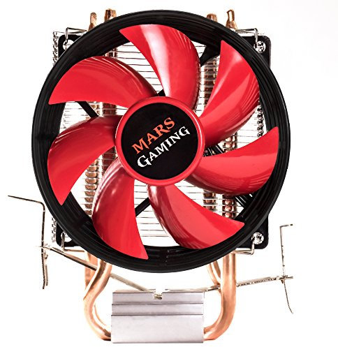 MARS GAMING MCPU117- Computer Gaming Kühlkörper (90mm Lüfter, PWM-Technologie, AM4-Unterstützung, TDP bis zu 120W, ultraflaches Profil), rot und schwarz