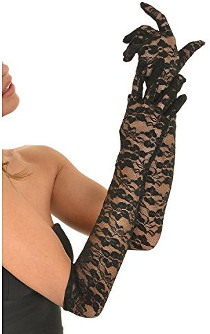 Black/Red/White Lace Gloves for Women - Wedding and Mittens (51Black)