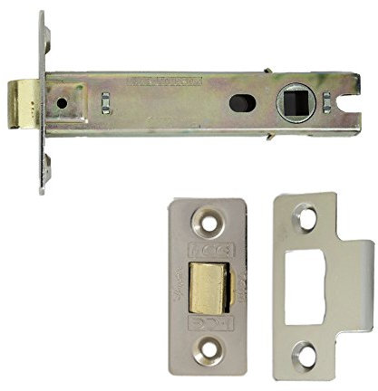 Nickel Plated Fire Door Tubular Latch 100 mm Bolt-Through - CE Rated