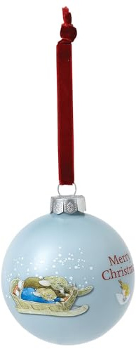 Beatrix Potter Peter & Benjamin Snow Bauble Hanging Ornament