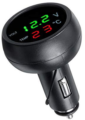 GOFORJUMP 3in1 DREI in einem Auto Digital LED Auto Thermometer USB Auto Ladegerät Zigarette Voltmeter 3 Funktionen 12 V / 24 V