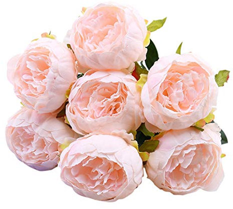 Lazzboy Unechte Blumen，Künstliche Deko Blumen Gefälschte Blumen Blumenstrauß Seide Wirkliches Berührungsgefühlen, Braut Hochzeitsblumenstrauß für Haus Garten Party Blumenschmuck #03(B)