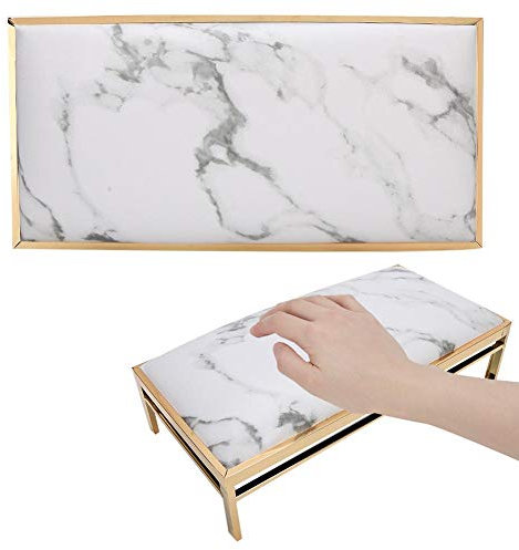 Handkissen für Nagellack PU Leder Handauflage Armauflage Maniküre Hand Nagelkissen Nagelkissen Maniküre Tisch (Marmor)