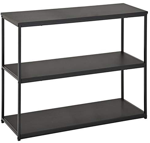 IDIMEX Regal Sendai aus Metall in schwarz mit 3 Ablageflächen aus MDF. Standregal langlebig & pflegeleicht [Max. Belastbarkeit: 90 kg]