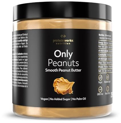 Protein Works - Peanut Butter , All Natural Nut Butter , No Added Sugar , Palm Oil Free , Vegan , Protein Rich Peanut Butter , Smooth , 250g
