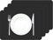 MORROLS Tovagliette Ecopelle, Set di 4 Tovagliette Impermeabile Cucina in PVC, Lavabile Resistenti al Calore Tovagliette per Tavola(45 x 30 cm, Nero)