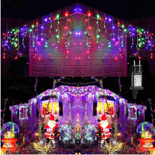 PhilzOps 240 LED Rideau Lumineux Guirlande Lumineuse de Noël Extérieur Intérieur 8 Modes Étanche Fenetre Fairy Lights avec Prise pour Decoration Balcon Fête Terrasse Soirée Chambre, Multicolore