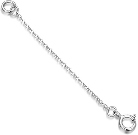 SISGEM 14 ct Gold Chain Extender for Necklace, White Gold Bracelet Extender Necklace Extension, for Collar Choker Anklet (Length: 4)