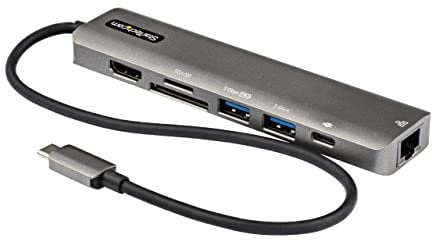 StarTech.com USB-C Multiport Adapter Hub, USB-C to 4K 60Hz HDMI, Gigabit Ethernet and 100W Charging for Macbook Pro, Air and Windows