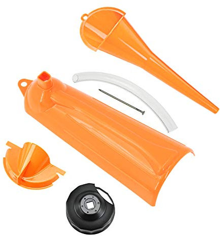 HDBUBALUS Lot de 4 entonnoirs de vidange pour carter d'huile de moto - Sans gouttes - Pour Harley Sportster XL883 Breakout FXSB Touring Softail Dyna - Orange