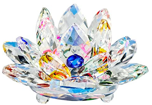 Cisolen Lotus Crystal Kristallglas Lotus Blume Kristallglas Lotusblüte Lotusblume Ornamente Wohnaccessoires Handwerk Hochzeiten Dekoration Feng Shui Kugel Kristalle Blumen Hochzeit Souvenirs