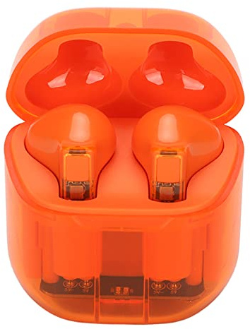Zunate Kabellose Ohrhörer, Bluetooth 5.3 Low Latency Game Music Earbuds mit Kabellosem Ladekoffer, Ergonomisches Design, Stereo-In-Ear-Kopfhörer für Sport Im Freien(Orange)