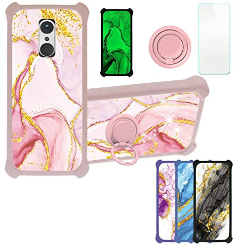 Aroepurt Hülle Für Emporia Smart 3 hülle Kompatibel mit Emporia Smart 3 Hülle Case Handyhülle Schutzhülle Cover [Mit 9H Härte HD Schutzfolie] PC + Silikon Ständer JSF-FDL