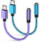 USB C Aux Audio Headphone Adapter for Samsung Galaxy S25 Edge Ultra S25+ A16 5G A54 A56 A36 A26 A14 S24 S23 A53 S22 S21 S20 Plus, Type C to 3.5mm Female Earphone Jack Adapter 2 Pack Dongle Cable Cord