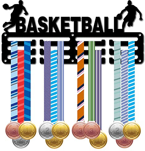 CREATCABIN Porte-Médaille de Basket-Ball Porte-Médaille Présentoir de Sport en Métal Récompenses à Suspendre Fer Petit Support Décor Récompenses pour Mur Accueil Badge Course Course à Pied Gymnastique
