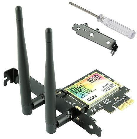 Ubit Scheda WLAN PCIe WiFi 6 Bluetooth 5.2,AX200 Chip,Max 2974 Mbit/s Dual Band (2.4/5 GHz), scheda di rete MU-MIMO,OFDMA,Ultra Low Latency,Supporta WIN10/11 64bit