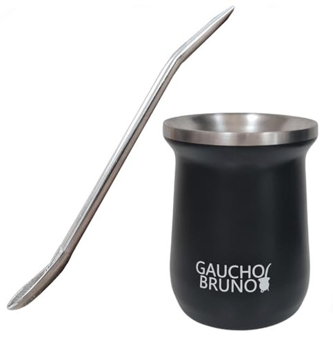 Gaucho Bruno – Starter Kit con Mate y Bombilla de Acero Inoxidable| Fácil de Limpiar | Mantiene la temperatura de la bebida