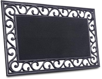 Hanse Home Fußmatte Gummi 45x75cm - rutschfest und Wetterfest - Outdoor Schmutzfangmatte Gusseisen-Optik für Innen und Außen - Fußabtreter Gummi Noppen für Flur, Terrasse, Eingangsbereich - 45x75cm